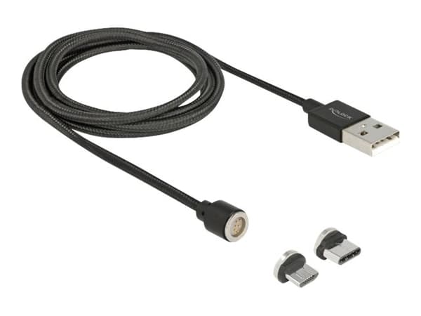 Delock - USB-kaapelisarja - USB 2.0 - 2,4 A - 1,1 m - musta
