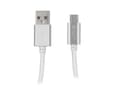 Miniatyrbild 3 av 5: Natec Extreme Media microUSB USB cable - USB 2.0 (M), 1m, silver, nylon braid
