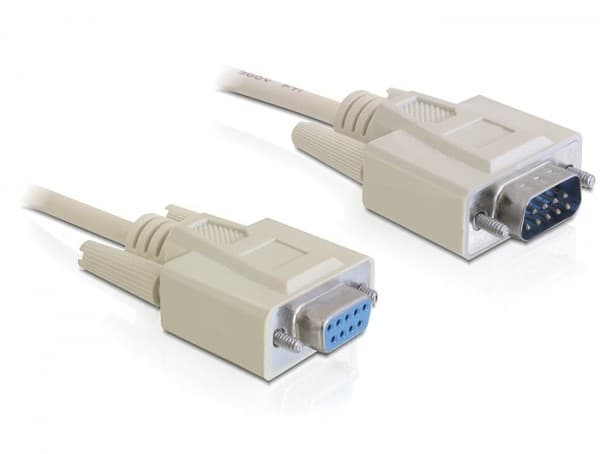 Delock - Seriell förlängningskabel - DB-9 (hane) till DB-9 (hona) - 10 m - beige - Kina