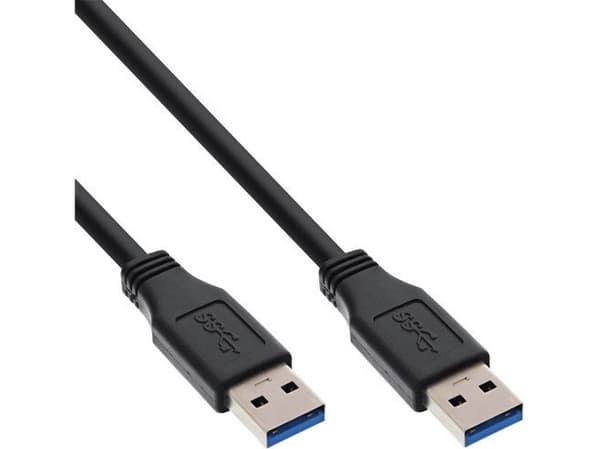 InLine 5.0m USB 3.0, 5 m, USB A, USB A, USB 3.2 Gen 1 (3.1 Gen 1), hane/kvinna, svart