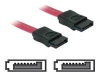 Delock - SATA-kabel - Serial ATA 150/300 - SATA (hunn) til SATA (hunn) - 50 cm - rett kontakt - rød