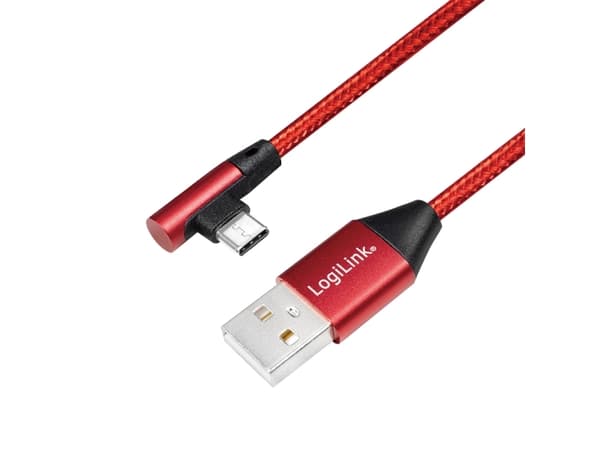 LogiLink CU0146, 1 m, USB A, USB C, USB 2.0, Röd