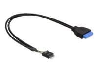 Delock - USB-kabel - 19-pins USB 3.0-plugg (hunn) til 8-pins USB 2.0-header (hann) - USB 2.0 - 30 cm - svart