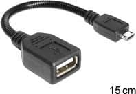 Delock - USB-kabel - USB (hona) till mikro-USB typ B (hane) - USB 2.0 OTG - 18 cm - svart