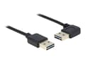 Pikkukuva 1 / 5: Delock Easy - USB-kaapeli - USB (uros) vasen/oikea kulma, käännettävissä USB (uros) käännettäväksi - USB 2.0 - 50 cm - musta
