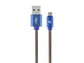 Miniatyrbild 4 av 5: Cablexpert Premium - USB-kabel - USB (hane) till mikro-USB typ B (hane) - USB 2.0 - 2.1 A - 2 m - Premium denim, blå