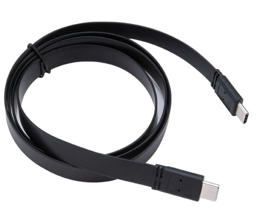 Akasa PROSLIM - USB-kabel - 24 pin USB-C (hane) till 24 pin USB-C (hane) - USB 3.1 Gen2 - 5 V - 3 A - 1 m - platt, USB Power Delivery (60W), stöd för