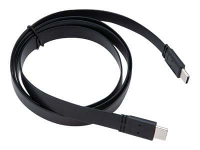 Akasa PROSLIM - USB-kabel - 24 pin USB-C (hane) till 24 pin USB-C (hane) - USB 3.1 Gen2 - 5 V - 3 A - 1 m - platt, USB Power Delivery (60W), stöd för