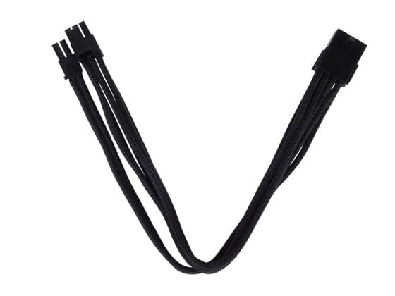 SilverStone PP07 - Strømforlengelseskabel - 8-pins PCIe-strøm (hunn) til 8-pins PCIe-strøm (6+2) (hann) - 25 cm - svart