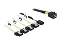 Miniatyrbild 1 av 4: DeLOCK - ATA/SAS-kabel - SAS 12Gbit/s - Mini SAS HD (SFF-8643) till 4 x SATA - 1 m
