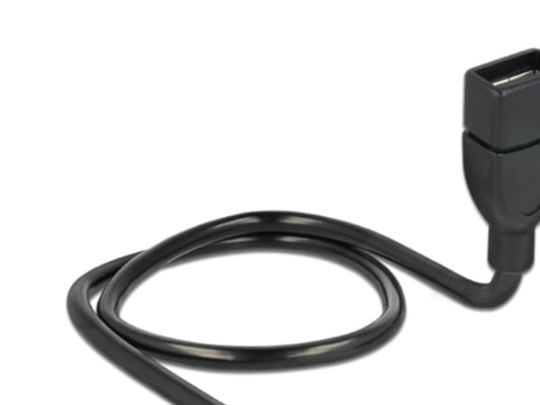 Delock ShapeCable - USB-förlängningskabel - USB (hona) till USB (hane) - 50 cm - svart