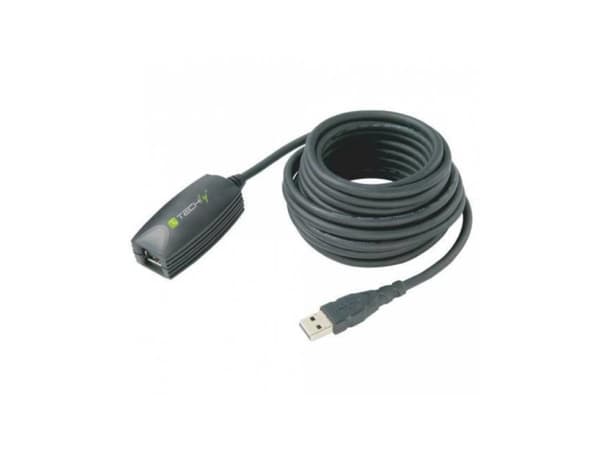 Techly ICUR3050, 5 m, USB A, USB A, USB 3.2 Gen 1 (3.1 Gen 1), Hankjønn/hunkjønn, Sort