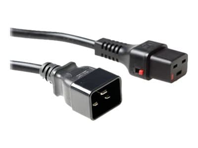 IEC Lock - Strömkabel - IEC 60320 C19 till IEC 60320 C20 - AC 250 V - 16 A - 3 m - svart, RAL 9011
