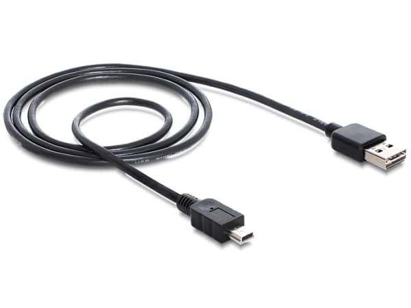 DeLOCK EASY-USB - USB-kabel - mini-USB typ B (han) till USB (han) - 1 m - sort