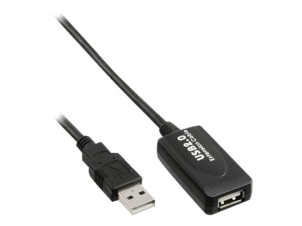 InLine 34605I, 5 m, USB A, USB A, USB 2.0, Hankjønn/hunkjønn, Sort