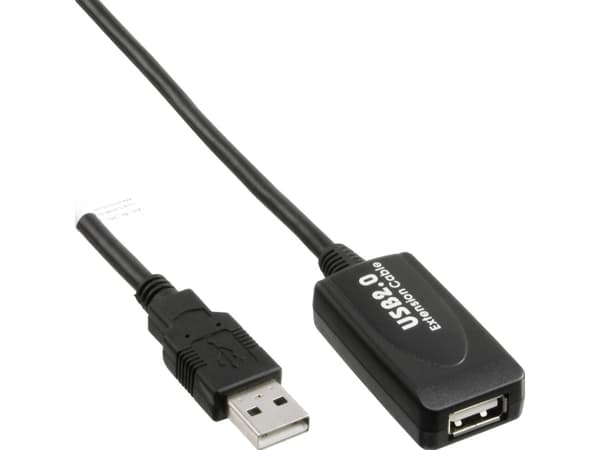 InLine 34605I, 5 m, USB A, USB A, USB 2.0, Hankjønn/hunkjønn, Sort