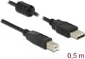 Miniatyrbild 3 av 5: Delock - USB-kabel - USB (hane) till USB typ B (hane) - USB 2.0 - 50 cm - svart