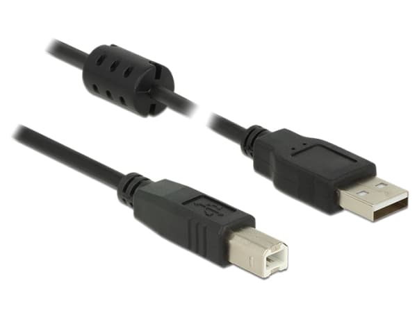 Delock - USB-kabel - USB (hane) till USB typ B (hane) - USB 2.0 - 50 cm - svart