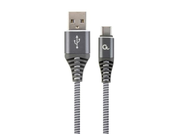 Cablexpert Premium - USB-kabel - 24 pin USB-C (hane) till USB (hane) - USB 2.0 - 2.1 A - 2 m - rymdgrå, vit