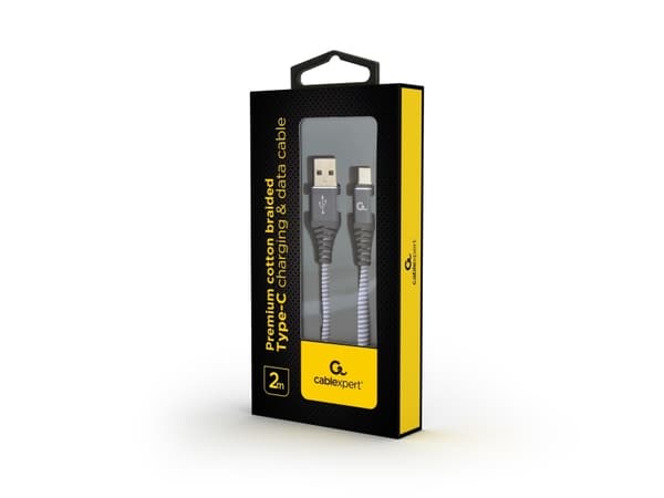 Cablexpert Premium - USB-kabel - 24 pin USB-C (hane) till USB (hane) - USB 2.0 - 2.1 A - 2 m - rymdgrå, vit