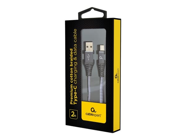 Cablexpert Premium - USB-kabel - 24 pin USB-C (hane) till USB (hane) - USB 2.0 - 2.1 A - 2 m - rymdgrå, vit