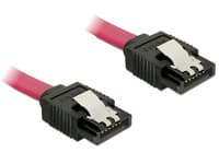 Delock - SATA-kabel - Serial ATA 150/300/600 - SATA (hane) till SATA (hane) - 30 cm - tumklämmor - röd - för P/N: 89270, 89271