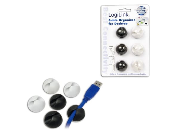 LogiLink KAB0009, Musta, Valkoinen, 5 g, 116 mm, 18 mm, 17,8 cm, 6 kpl, 6 kpl