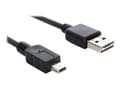 Miniatyrbild 1 av 5: Delock Easy - USB-kabel - USB (hane) vändbar till mini-USB typ B (hane) - USB 2.0 - 2 m - svart