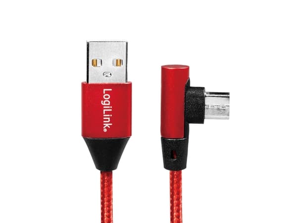 LogiLink CU0149, 0,3 m, USB A, Micro-USB B, USB 2.0, 0,48 Gbit/s, Rød