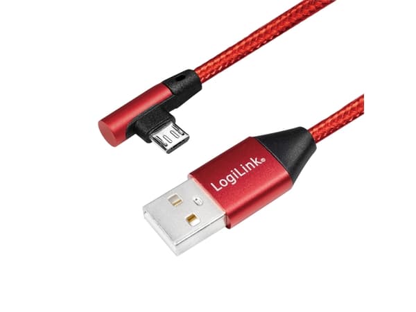 LogiLink CU0149, 0,3 m, USB A, Micro-USB B, USB 2.0, 0,48 Gbit/s, Rød