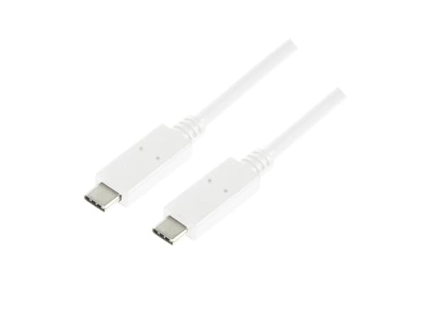LogiLink - USB-kaapeli - USB-C (uros) - USB-C (uros) - USB 3.1 Gen 2 - 3 A - 1 m - valkoinen