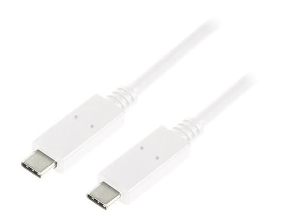 LogiLink - USB-kaapeli - USB-C (uros) - USB-C (uros) - USB 3.1 Gen 2 - 3 A - 1 m - valkoinen
