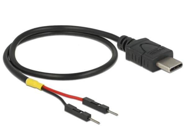 Delock - USB/strøm-kabel - 24 pin USB-C (hann) til 2-pins USB-header (hann) separat - 30 cm - svart