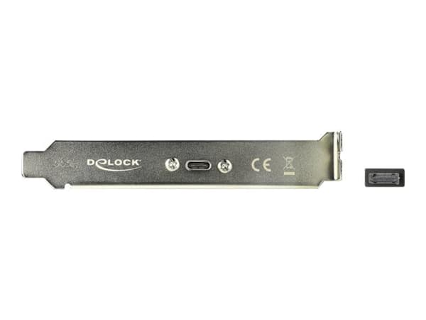 Delock Slot bracket - USB-panel - 20-stifts USB 3.1-header (hann) til 24 pin USB-C (hunn) - 20 V - 3 A - 50 cm - svart
