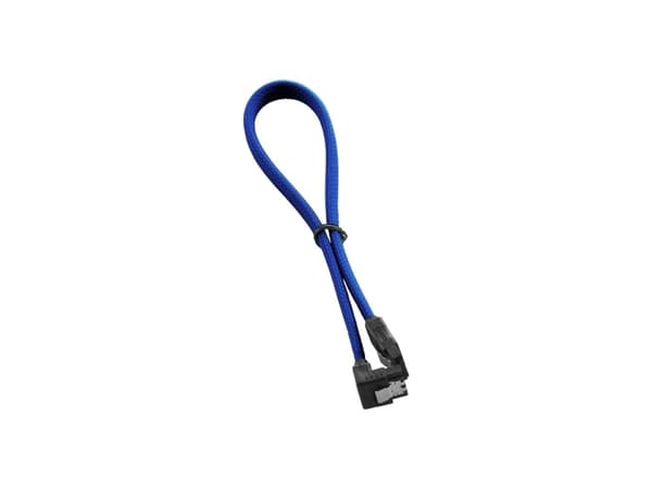 CableMod ModMesh - SATA-kabel - Serial ATA 150/300/600 - SATA (hunn) rettvinklet til SATA (hunn) - 30 cm - blå