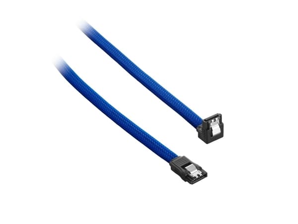 CableMod ModMesh - SATA-kabel - Serial ATA 150/300/600 - SATA (hunn) rettvinklet til SATA (hunn) - 30 cm - blå