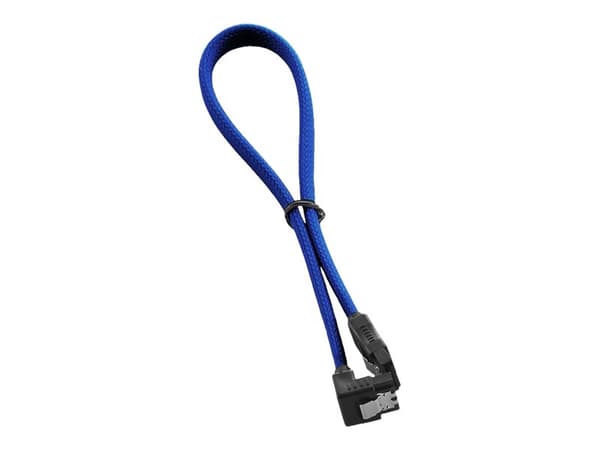CableMod ModMesh - SATA-kabel - Serial ATA 150/300/600 - SATA (hunn) rettvinklet til SATA (hunn) - 30 cm - blå