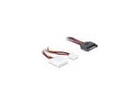 Delock - Strømadapter - SATA-strøm (hann) til 4-pin intern strøm, 4-pin mini-strømkontakt (hunn) - 30 cm