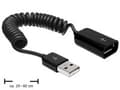 Miniatyrbild 3 av 5: Delock - USB-förlängningskabel - USB (hane) till USB (hona) - 60 cm - lindad - svart