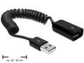 Miniatyrbild 2 av 5: Delock - USB-förlängningskabel - USB (hane) till USB (hona) - 60 cm - lindad - svart