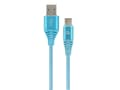 Miniatyrbild 3 av 5: Cablexpert Premium - USB-kabel - 24 pin USB-C (hane) till USB (hane) - USB 2.0 - 2.1 A - 2 m - turkosblå, vit