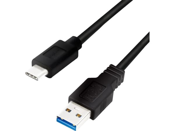 LogiLink CU0166, 0,15 m, USB A, USB C, USB 3.2 Gen 1 (3.1 Gen 1), 5000 Mbit/s, Musta