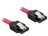 Delock - SATA-kabel - Serial ATA 150/300/600 - SATA (hane) till SATA (hane) - 50 cm - tumklämmor - röd - för P/N: 89270, 89271