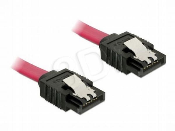 Delock - SATA-kabel - Serial ATA 150/300/600 - SATA (hane) till SATA (hane) - 50 cm - tumklämmor - röd - för P/N: 89270, 89271