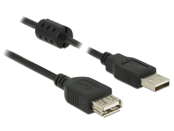 Delock - USB-förlängningskabel - USB (hane) till USB (hona) - USB 2.0 - 5 m - svart