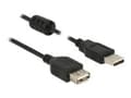 Miniatyrbild 1 av 3: Delock - USB-förlängningskabel - USB (hane) till USB (hona) - USB 2.0 - 5 m - svart