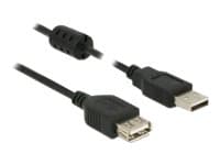 Delock - USB-förlängningskabel - USB (hane) till USB (hona) - USB 2.0 - 5 m - svart