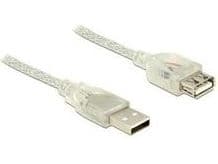 Lanberg - USB-förlängningskabel - USB (hane) till USB typ B (hona) - USB 2.0 - 1.8 m - transparent