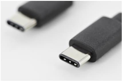 ASSMANN - USB-kaapeli - USB-C (uros) - USB-C (uros) - USB 2.0 - 1 m - muotoiltu - musta