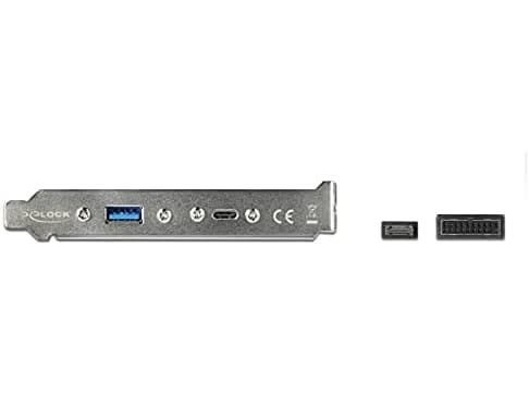 Delock Slot bracket - USB-panel - 19-stifts USB 3.0-kontakt, 20-stift USB 3.1-överdel till USB typ A, 24 pin USB-C (hona) - 5 / 20 V - 50 cm - svart